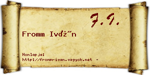 Fromm Iván névjegykártya